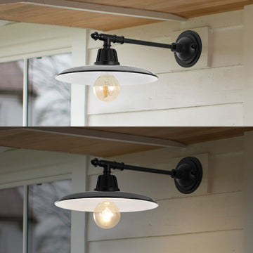 Bonner 12" Farmhouse Industrial Indoor/Outdoor Iron LED Victorian Arm Outdoor Sconce